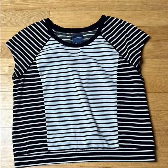 Peter Som Black and White Striped Top - Picture 1 of 7
